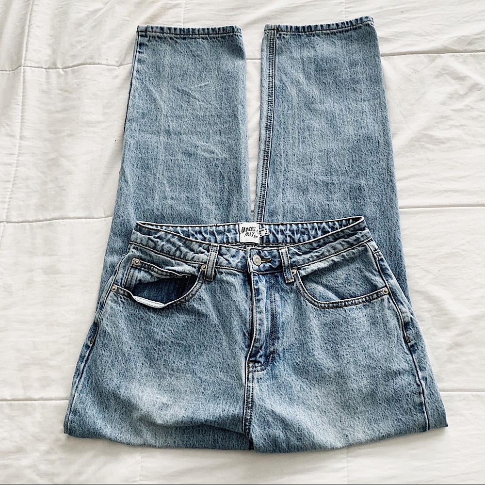 Princess Polly medium wash high waisted jeans